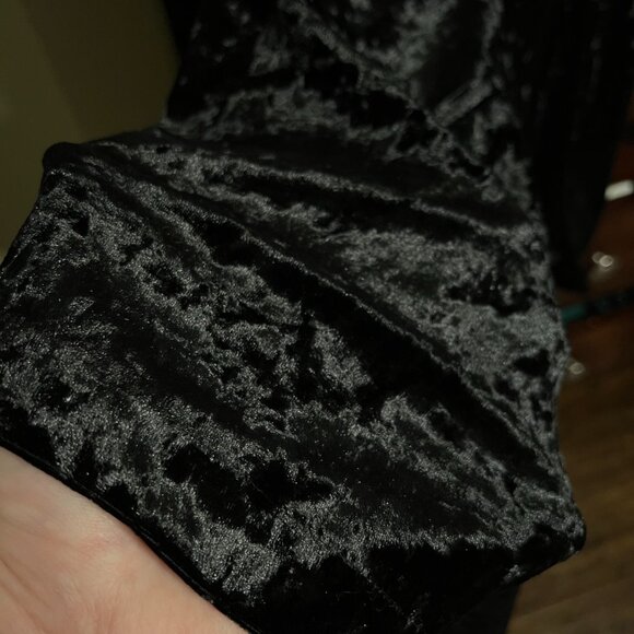 INC International Black Velour Velvet Button Down  Shirt - Picture 2 of 4